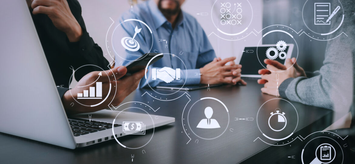 co working team meeting concept,businessman using smart phone an